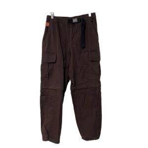 Empyre Pants Mens Size Small Brown Convertible Skate Cargo Pants Baggy Belted